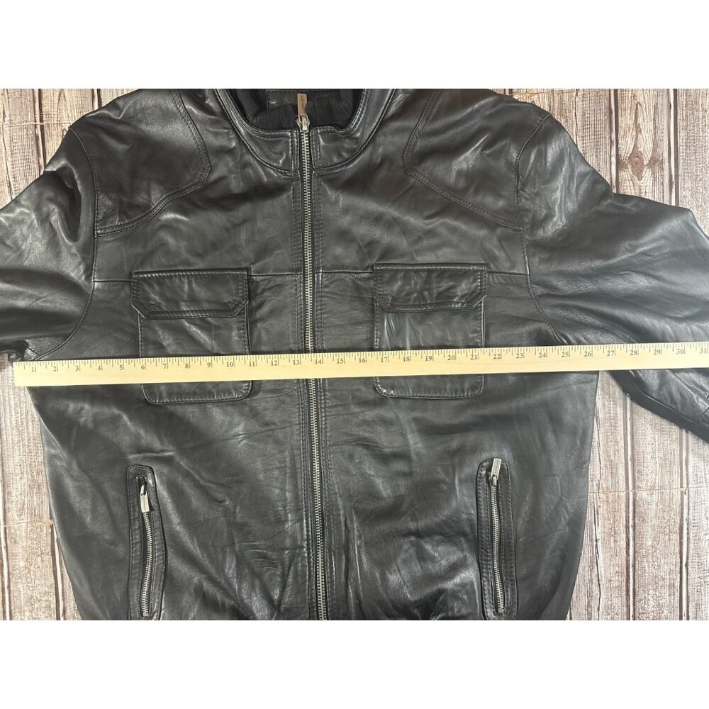 Michael Kors hoover soft Leather Biker Jacket Size 2XL color black - Picture 8 of 10
